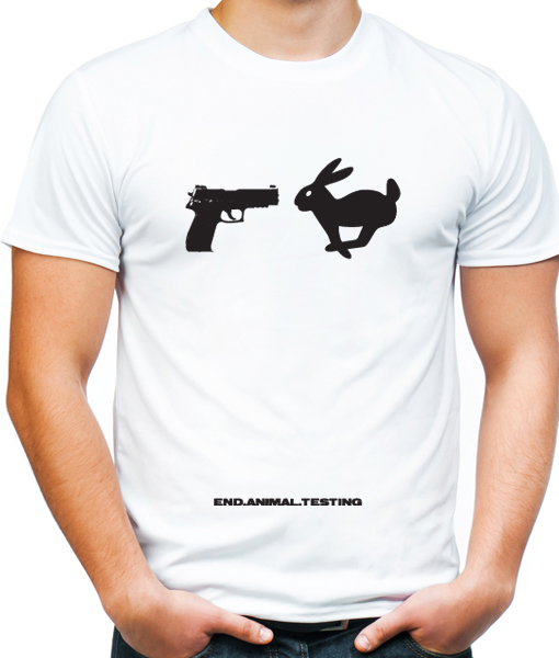 End animal testing t-shirt by riotandco